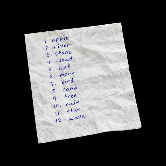 Seed phrase on a napkin