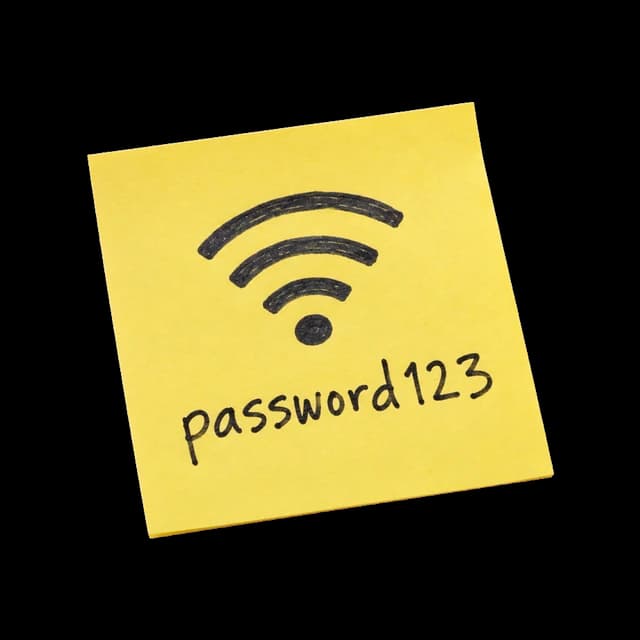 Wi-Fi password sticky note